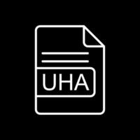 UHA File Format Line Inverted Icon Design vector