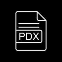 PDX File Format Line Inverted Icon Design vector