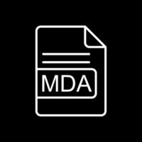 mda archivo formato línea invertido icono diseño vector