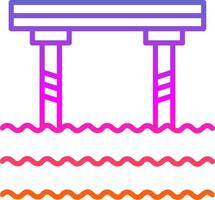 Bridge Line Gradient Icon Design vector