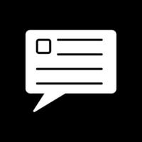 Blog Commenting Glyph Inverted Icon Design vector