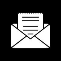 Envelope Glyph Inverted Icon Design vector