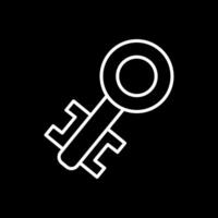 Old Key Line Inverted Icon Design vector