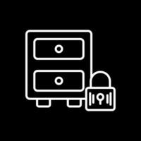 Filing Cabinet Line Inverted Icon Design vector