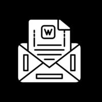 Envelope Glyph Inverted Icon Design vector