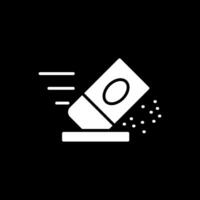 Eraser Glyph Inverted Icon Design vector