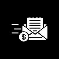 Envelope Glyph Inverted Icon Design vector