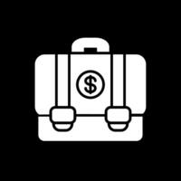 Suitcase Glyph Inverted Icon Design vector