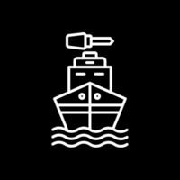 Boat Line Inverted Icon Design vector