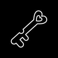 Love Key Line Inverted Icon Design vector