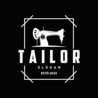 Tailor Logo, Needle and Thread, Retro Vintage Simple Minimalist Old Inspiration Design vector