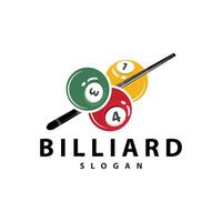 Billiard Logo Minimalist Design Ball and Stick Symbol Illustration Template vector