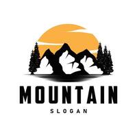 montaña logo, naturaleza paisaje, prima elegante sencillo diseño, ilustración símbolo modelo icono vector