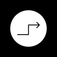 Zigzag Arrow Glyph Inverted Icon Design vector