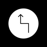 Zigzag Glyph Inverted Icon Design vector