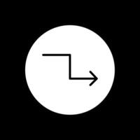 zigzag flecha glifo invertido icono diseño vector