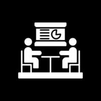 Meeting Glyph Inverted Icon Design vector