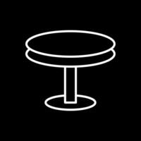 redondo mesa línea invertido icono diseño vector