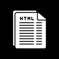 html archivo glifo invertido icono diseño vector