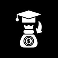 Scholarship Glyph Inverted Icon Design vector