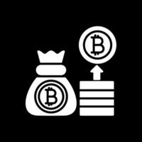 bitcoin glifo invertido icono diseño vector