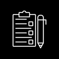 Task List Line Inverted Icon Design vector