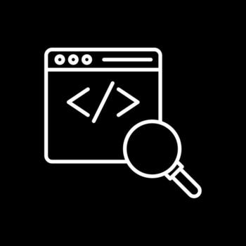 Code Review Line Inverted Icon Design vector