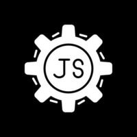 Javascript Glyph Inverted Icon Design vector