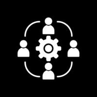 Work Team Glyph Inverted Icon Design vector