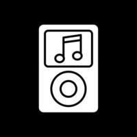 Music Player Glyph Inverted Icon Design vector