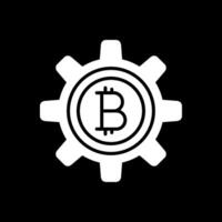 bitcoin administración glifo invertido icono diseño vector