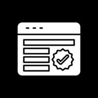 Approved Glyph Inverted Icon Design vector