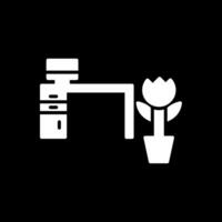 Workplace Glyph Inverted Icon Design vector