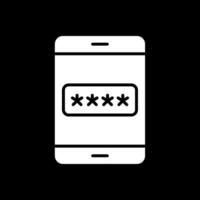 Password Glyph Inverted Icon Design vector