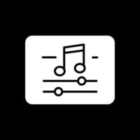 música y multimedia glifo invertido icono diseño vector