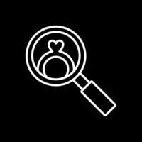 Magnifying Glass Line Inverted Icon Design vector