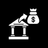 Bank Glyph Inverted Icon Design vector