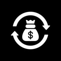 Return Of Investment Glyph Inverted Icon Design vector