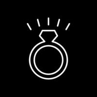 Diamond Ring Line Inverted Icon Design vector
