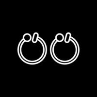 Hoop Earrings Line Inverted Icon Design vector