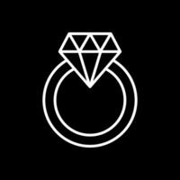 diamante anillo línea invertido icono diseño vector