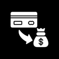 Credit Glyph Inverted Icon Design vector