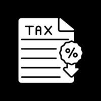 Tax Glyph Inverted Icon Design vector