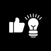 Idea Bulb Glyph Inverted Icon Design vector