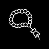 Tasbih Line Inverted Icon Design vector