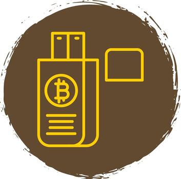 bitcoin conducir línea degradado icono diseño vector
