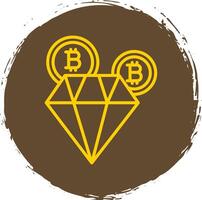 Bitcoin Diamond Line Gradient Icon Design vector