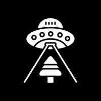 Ufo Glyph Inverted Icon Design vector