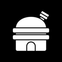 Observatory Glyph Inverted Icon Design vector