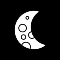 Crescent Moon Glyph Inverted Icon Design vector